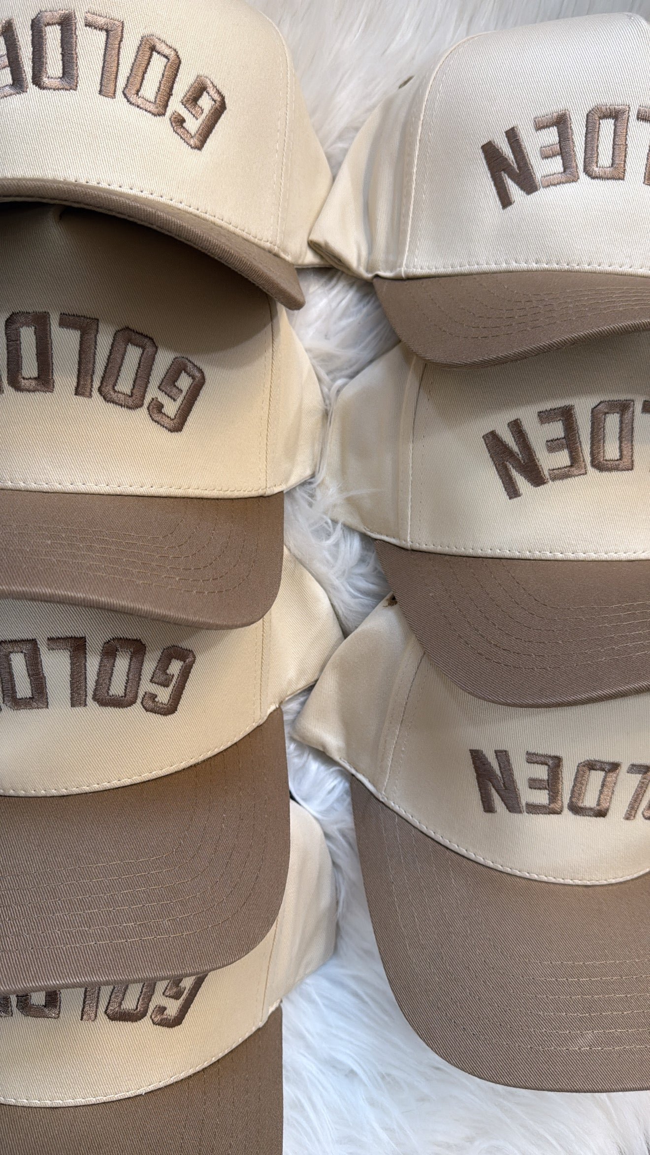 Golden premium black hat front view