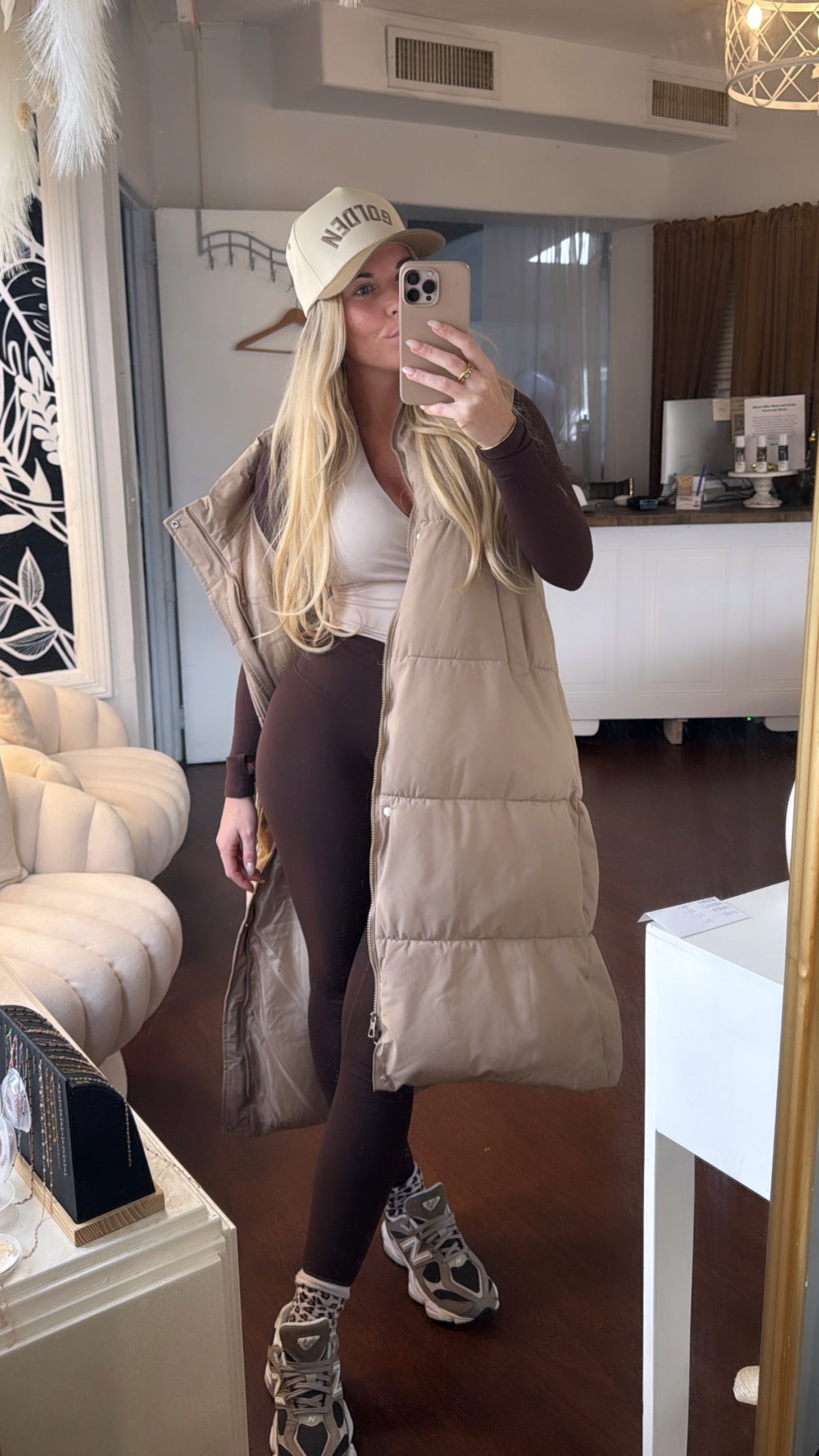 Golden black hat front view